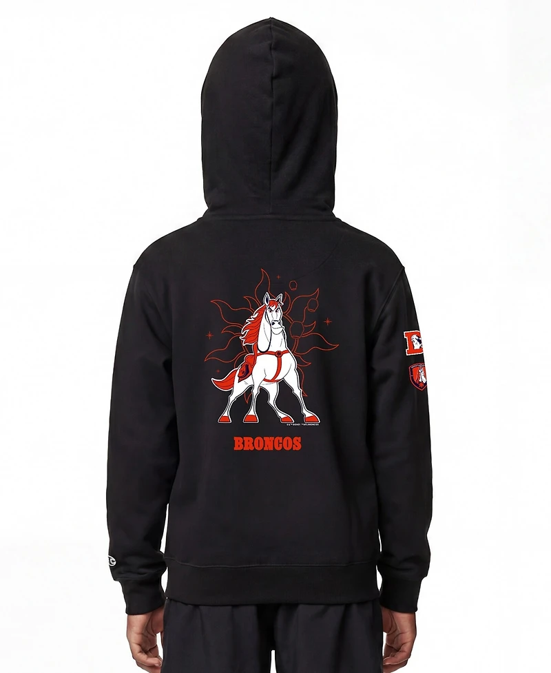 Champion Big Boys and Girls Black Denver Broncos Disney X Full-Zip Hoodie