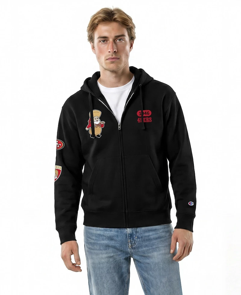 Champion Men's Black San Francisco 49ers Disney X All Star Full-Zip Hoodie