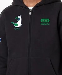 Champion Big Boys and Girls Black Seattle Seahawks Disney X Full-Zip Hoodie