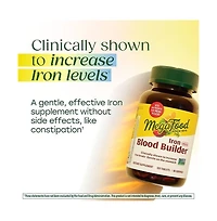 MegaFood Blood Builder Iron Supplement for Women and Men with Vitamin C B12 and Folic Acid 120 Mini Tablets
