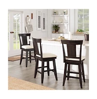 iNSPIRE Q Lea Panel Swivel Counter Stool With Linen Seat