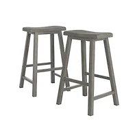 iNSPIRE Q Antique Finish Saddleback Stool