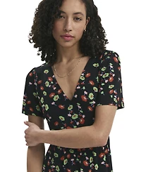 Finery London Women's Misha Floral-Print Tiered Short-Sleeve Dress