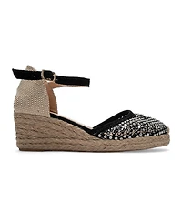 Forever and Always Shoes Women's Drelix Leather Espadrille Sandal