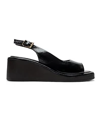 Forever and Always Shoes Women's Orlena Leather Platform Wedge Sandal