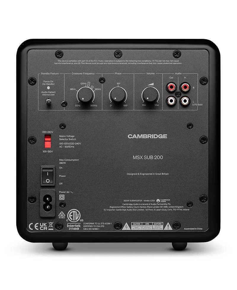 Cambridge Audio Msx Sub 200 6.5" Active Driver 200W Amplifier Subwoofer