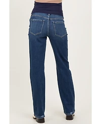 Pinkblush Maternity High-Rise Dark Wash Straight-Leg Jeans