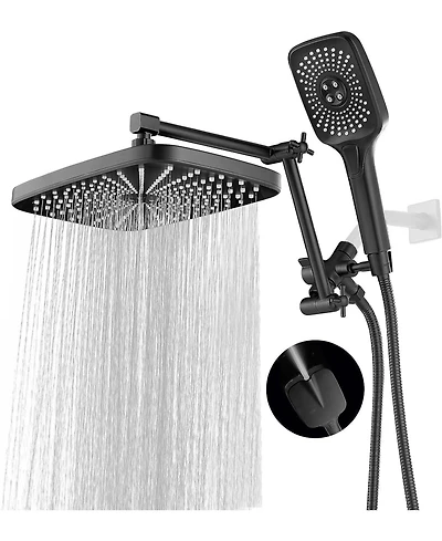 Cyqbd 12" Rain Shower Head Handheld Spray Adjustable Arm Diverter