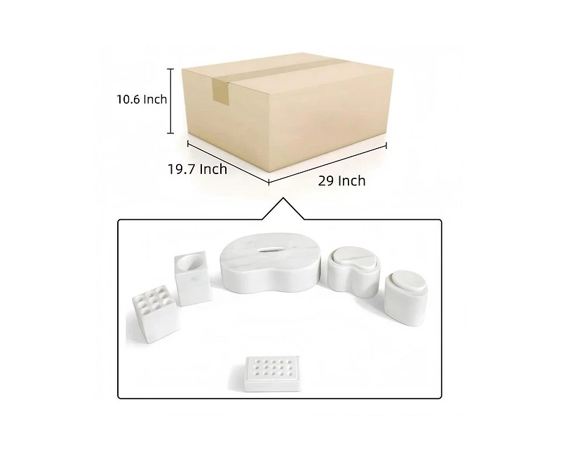 Casainc 6-piece Marble Bathroom Vanity Set Accessories Set