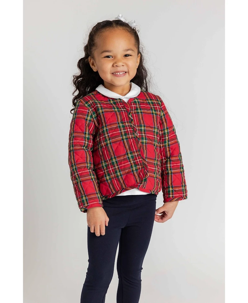 Florence Eiseman Girls' 4-16 Plaid Quilted Long-Sleeve Jacket