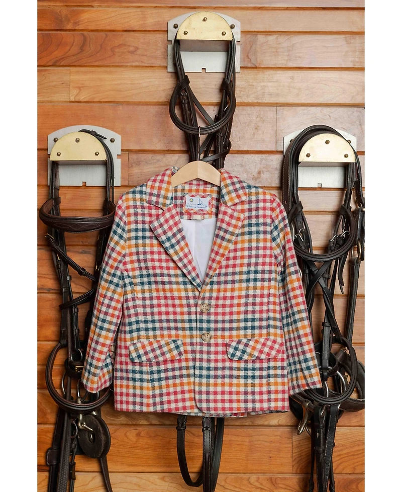 Florence Eiseman Boys' 4-20 Plaid Notched-Lapel Blazer