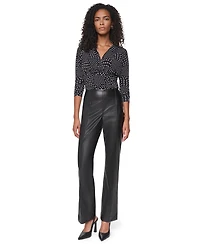 Dkny Women's Butter High-Waisted Flared Faux Leather Pants