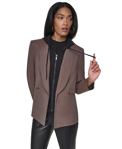 Dkny Women's Hooded Collarless Blazer
