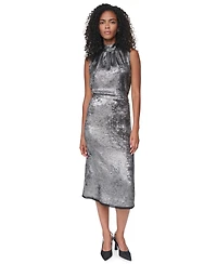 Dkny Women's Metallic A-Line Midi Skirt