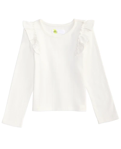 Epic Threads Toddler Girls' 12M-5T Long-Sleeve Ribbed Ruffled Top, Macy's Exclusive