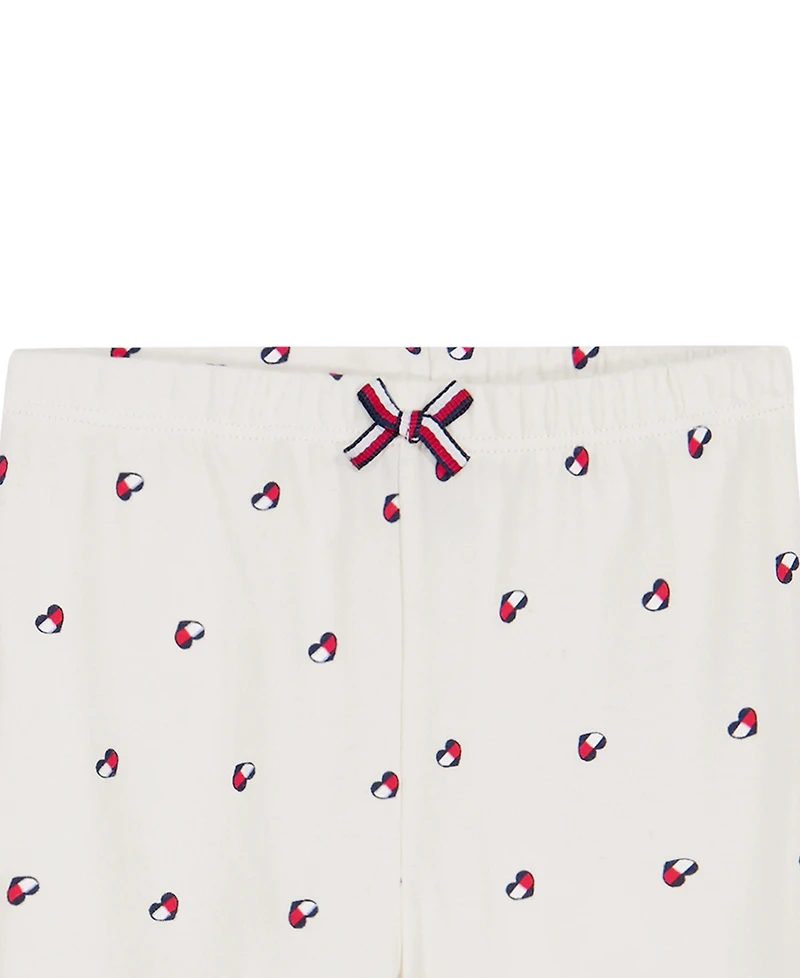 Tommy Hilfiger Baby Girls' Long-Sleeve Peter Pan Collar Bow Tunic and Leggings, 2-Piece Set