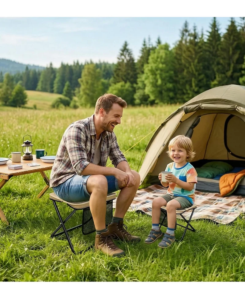 Aofar Portable Folding Stools Anti-pinch Camping Seat
