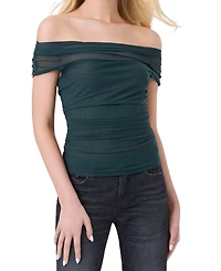 Guess Women's Zuri Leopard-Print Off-the-Shoulder Sleeveless Top