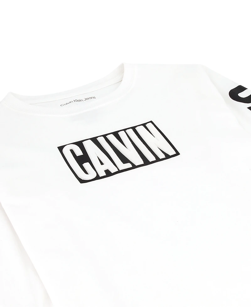 Calvin Klein Boys' Impact Long-Sleeve Cotton Graphic T-Shirt, Created for Macy's