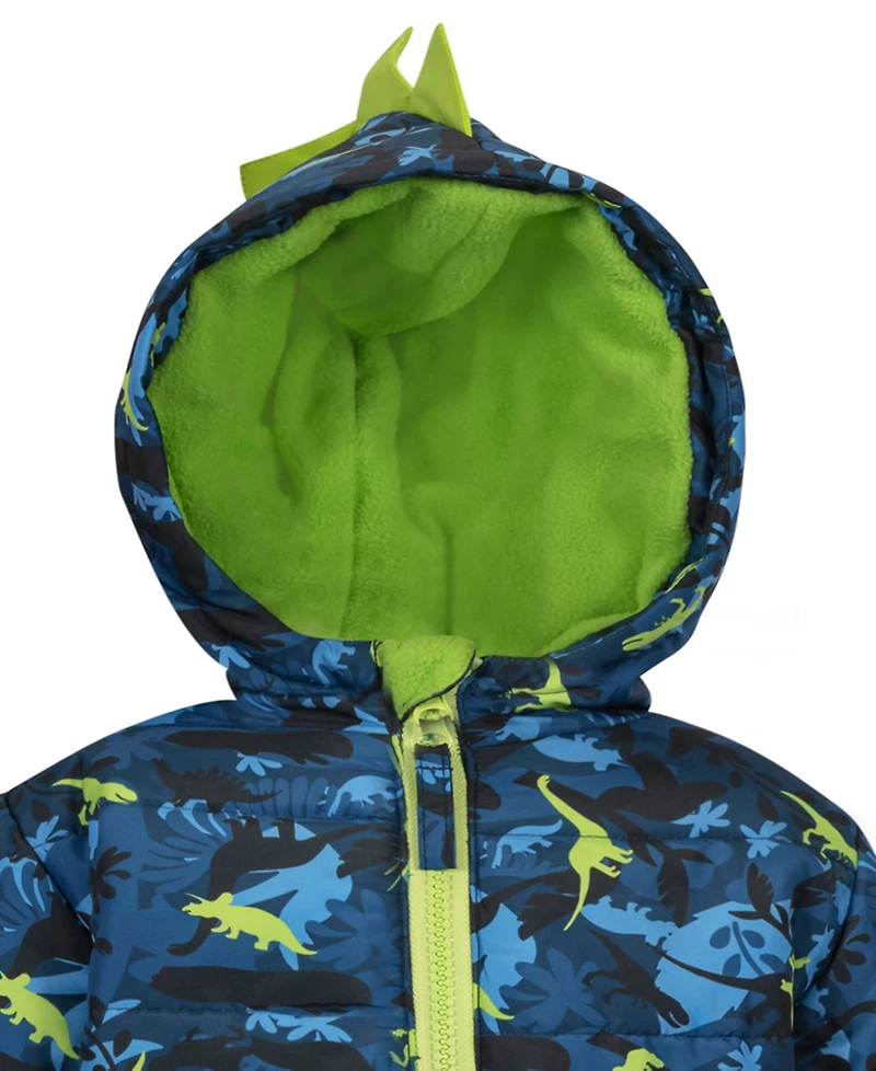 S Rothschild & Co Baby Boys' Dinosaur-Print 3D-Hood Snowsuit