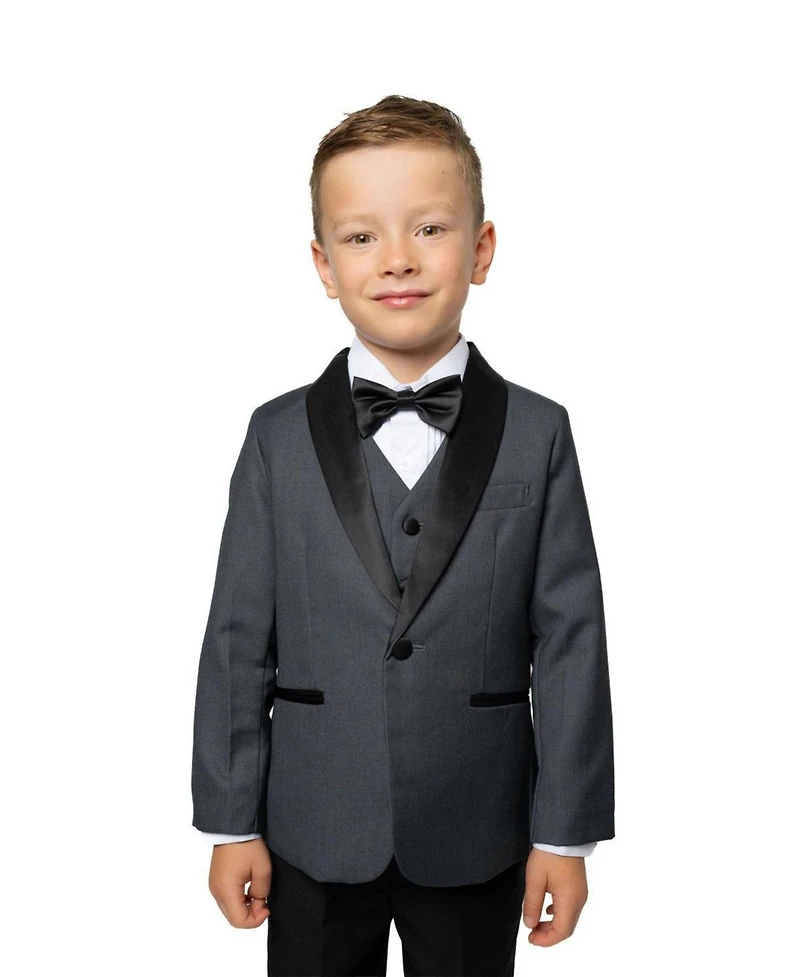 Peanut Butter Collection Toddler Boys' 2T-5T Love and Angels Slim-Fit Jacket, Vest, Pants, Bowtie Shirt, 5-Piece Set