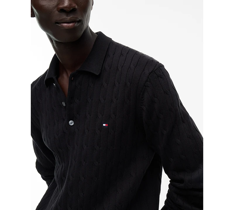 Tommy Hilfiger Men's Classic Cable-Knit Regular-Fit Polo Shirt