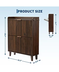 gaomon entryway shoe cabinet with double-layer flip-top drawers, adjustable shelves, and a dust-proof back panel freestanding storage