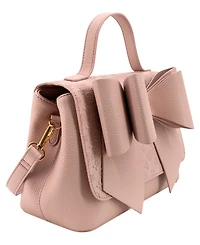 Like Dreams Noble Cross-Bow Small Embossed Satchel Handbag