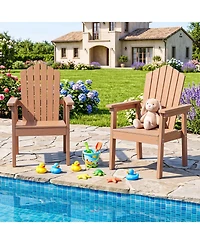 Gymax 4PCS Outdoor Adirondack Chair Patio Hips Chairs w/High Backrest Wide Armrests