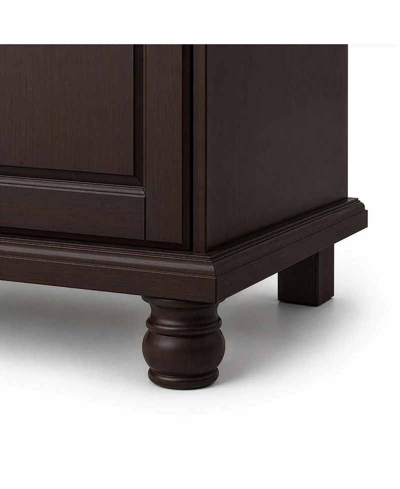 Palace Imports 100% Solid Wood Kyle 4-Door Wardrobe with Raised Panel Doors