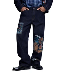 Desigual Men's Straight-Leg Figurative Embroidery Jeans