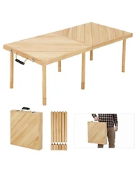 44" x 22" Outdoor Folding Picnic Table, Compact Folding Table, Lightweight, Adjustable Height, Sturdy Construction, Built in Handles, Convenient Carry