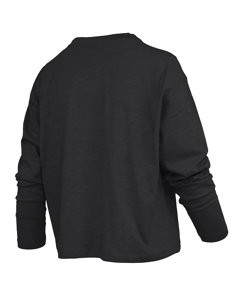 Pressbox Women's Purdue Boilermakers Motley Long-Sleeve Boxy Burnout T-Shirt
