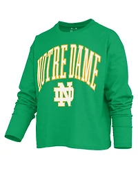 Pressbox Women's Motley Notre Dame Fighting Irish Boxy Burnout Long Sleeve T-Shirt