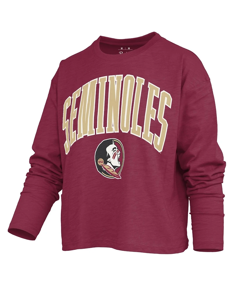 Pressbox Women's Florida State Seminoles Motley Boxy Waist-Length Long-Sleeve T-Shirt