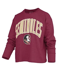 Pressbox Women's Florida State Seminoles Motley Boxy Waist-Length Long-Sleeve T-Shirt