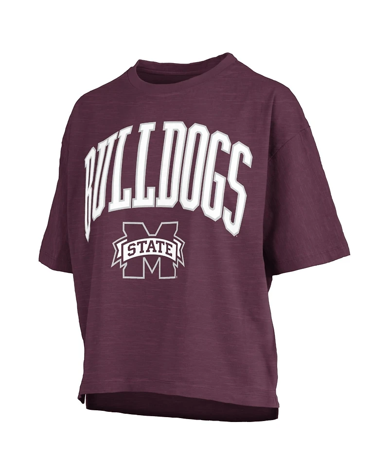 Pressbox Women's Mississippi State Bulldogs Nelson Slub Crewneck T-Shirt