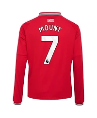 Adidas Boys' and Girls' Manchester United Mason Mount 2026/27 Home Long-Sleeve Regular-Fit Polo-Collar Jersey