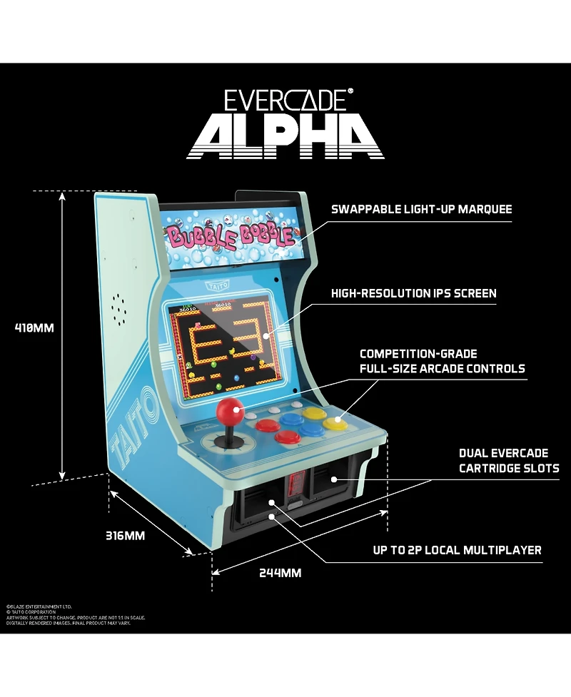 Blaze Entertainment Evercade Alpha 10 Built-In Games Taito Bartop Arcade