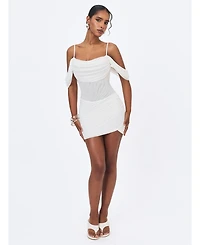 Miss Circle Women's Umnia Off-the-Shoulder Ruched Mini Dress