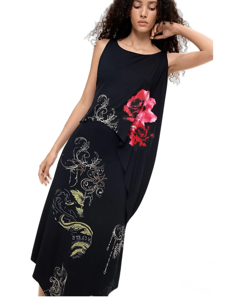 Desigual Women's Asymmetric Midi Dress