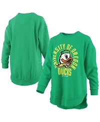 Pressbox Women's Oregon Ducks Blitz Graphic Fleece-Lined Crewneck Sweatshirt