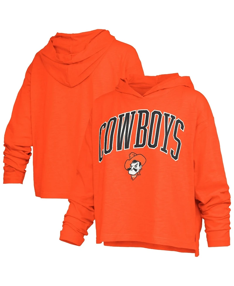 Pressbox Women's Oklahoma State Cowboys Nelson Oversized Slub-Fabric Side-Slit T-Shirt