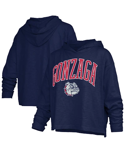 Pressbox Women's Nelson Arch Over Logo Long-Sleeve Hooded Oversized T-Shirt