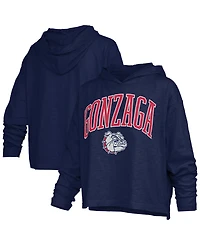 Pressbox Women's Nelson Arch Over Logo Long-Sleeve Hooded Oversized T-Shirt