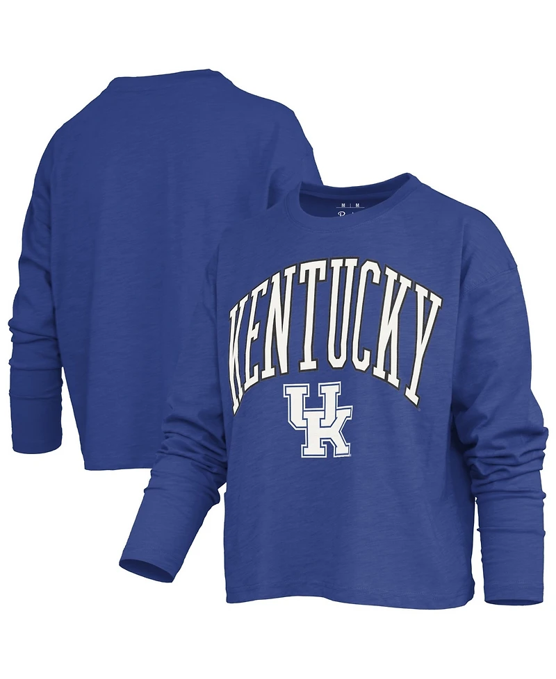 Pressbox Women's Motley Long-Sleeve Boxy-Fit Burnout Crewneck T-Shirt