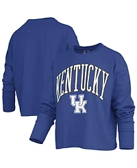 Pressbox Women's Motley Long-Sleeve Boxy-Fit Burnout Crewneck T-Shirt