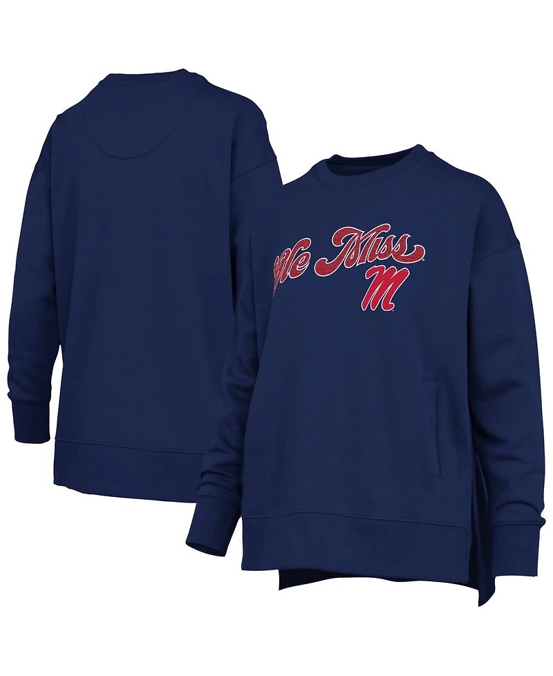 Pressbox Women's Ole Miss Rebels Bonanza Harper Script Oversized Crewneck Sweatshirt