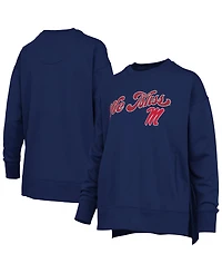 Pressbox Women's Ole Miss Rebels Bonanza Harper Script Oversized Crewneck Sweatshirt