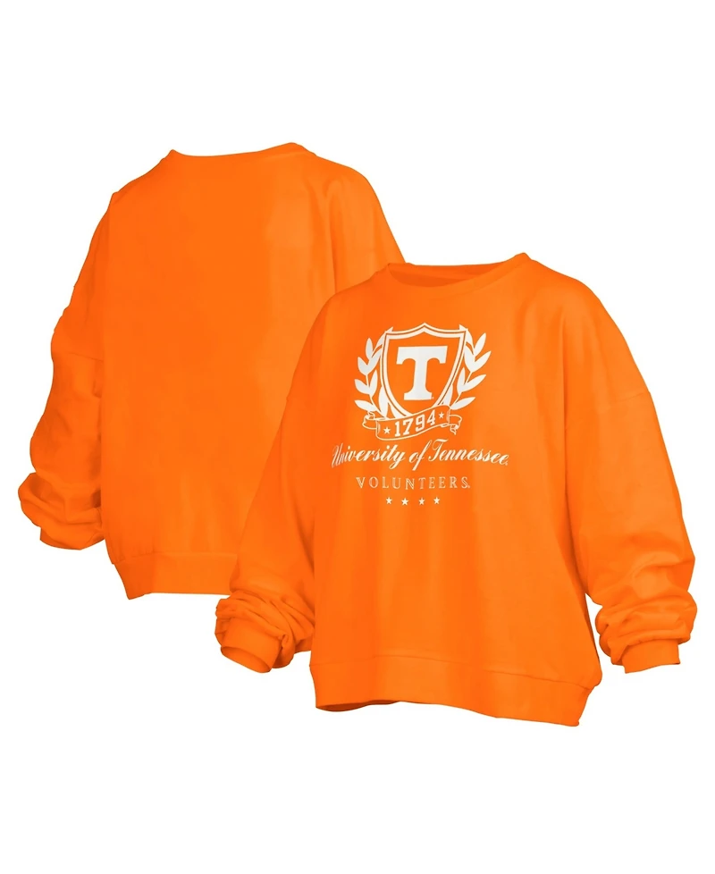 Pressbox Women's Tennessee Volunteers Janice Oversized Cropped-Hem Sweatshirt